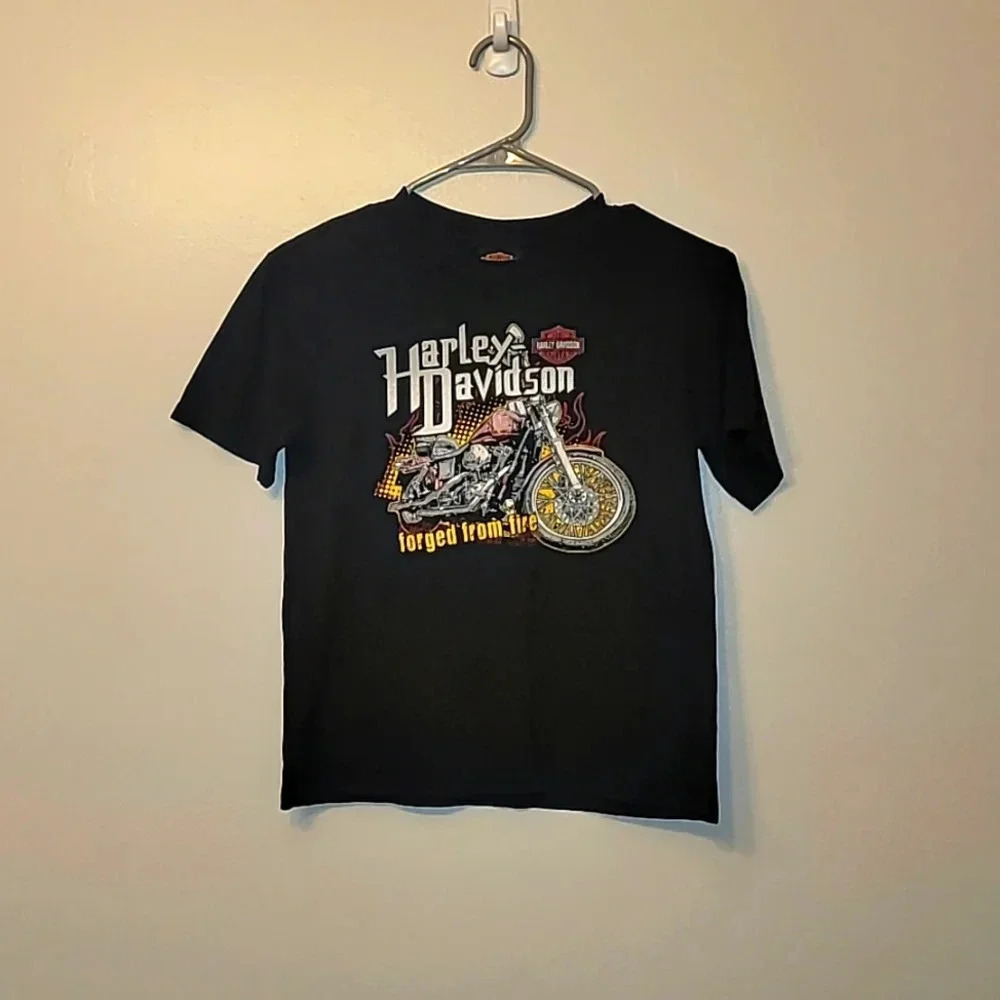 Harley-Davidson hot rod boys tee shirt medium Muskegon Michigan motorcycle LOT A
